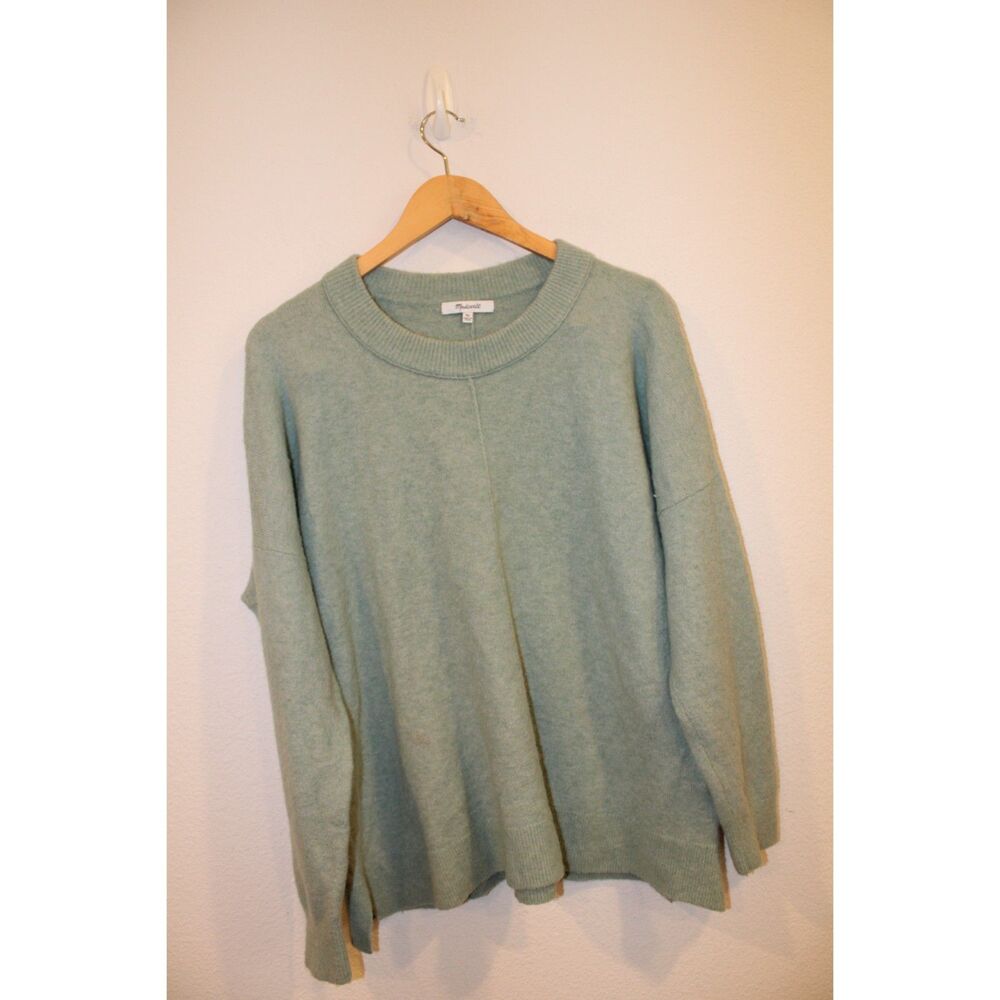 Madewell seafoam green crewneck sweater size xlarge alpaca merino wool blend
